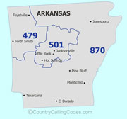 Arkansas area code map