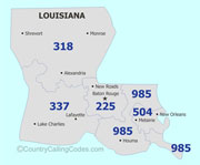 Louisiana United States Area Code and Louisiana United States Country Code